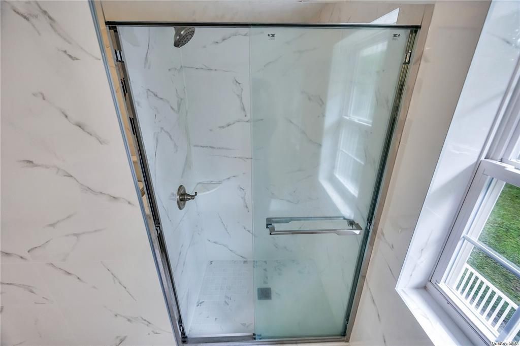 Bathroom, Glass Shower, Interior, Marble Walls