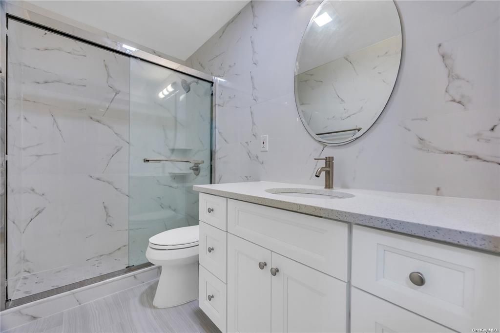 Bathroom, Glass Shower, Interior, Marble Walls