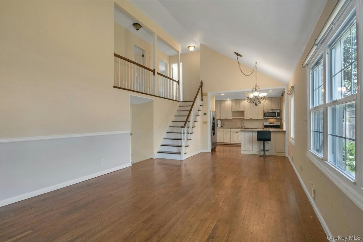 Chandelier, Interior, Kitchen, Recessed Lighting, Wood Texture Flooring