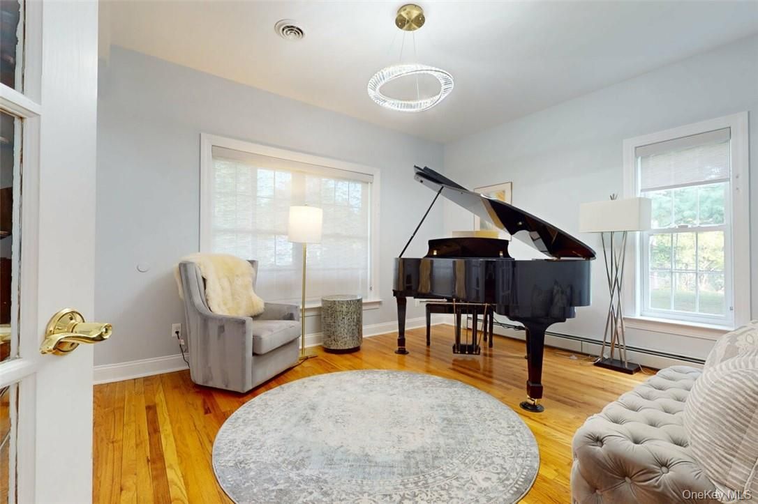 Interior, Pendant Lights, Piano, Wood Texture Flooring