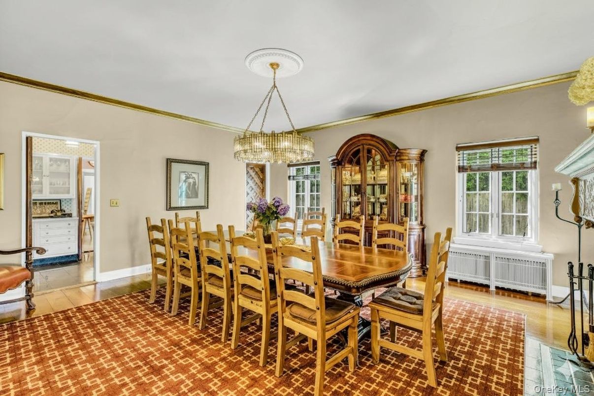 Chandelier, Dining room, Interior, Wood Texture Flooring