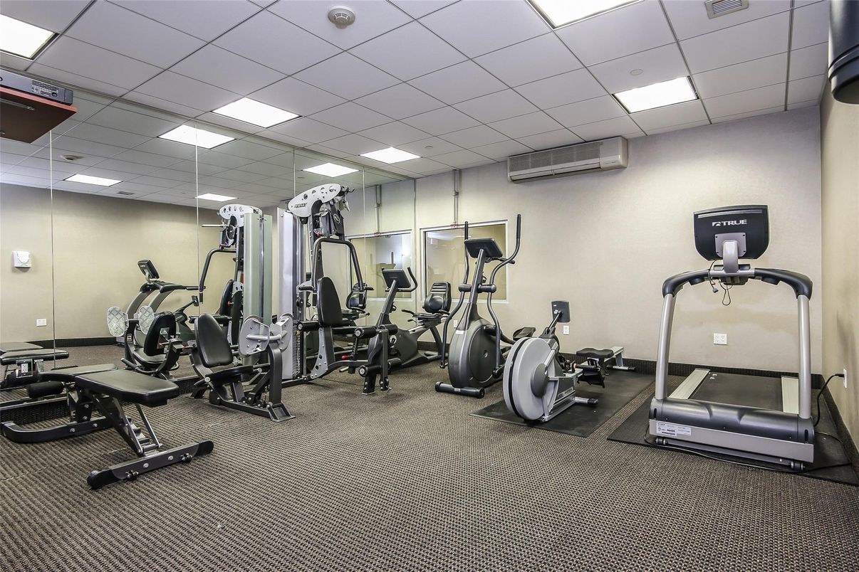 Fitness Equipment, Gym, Interior, Recessed Lighting