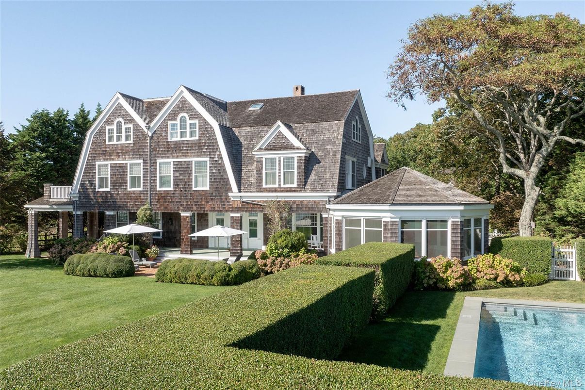 Backyard, Exterior, Facade, Pool, Tudor Revival