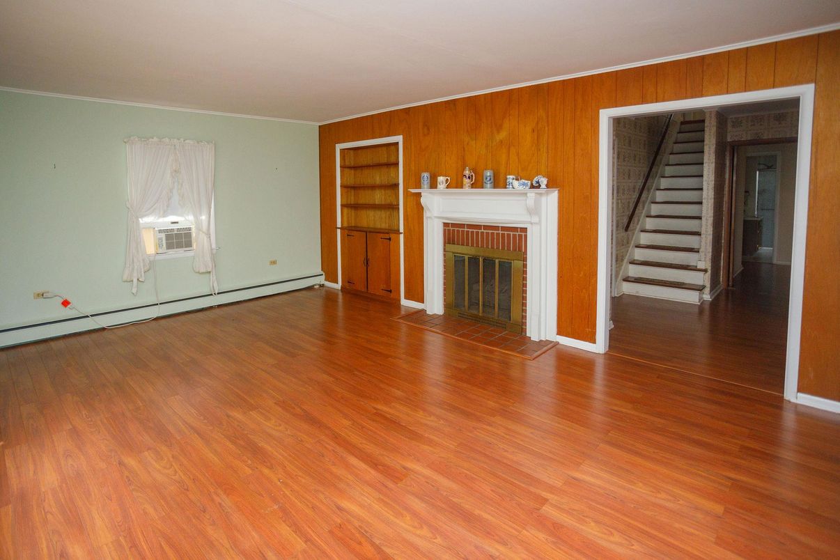 Empty room, Fireplace, Interior, Wood Texture Flooring, Wooden Walls