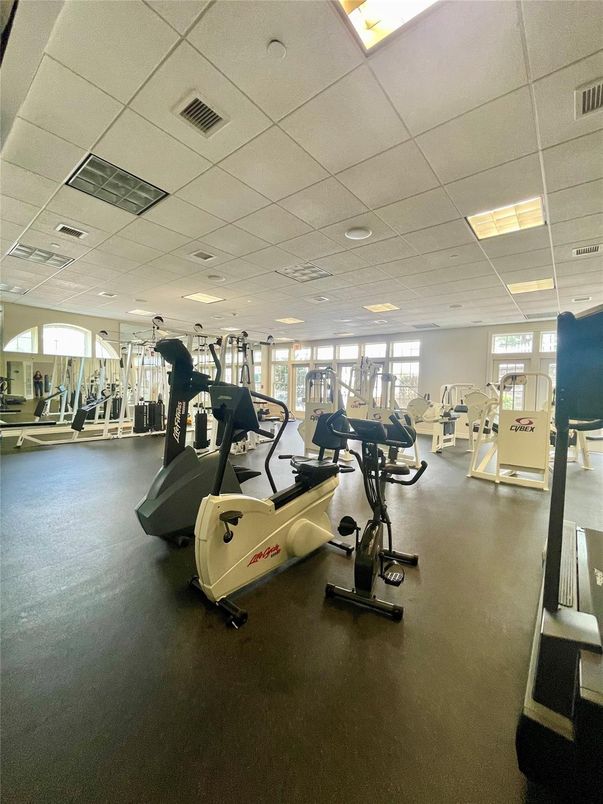 Fitness Equipment, Gym, Interior, Recessed Lighting