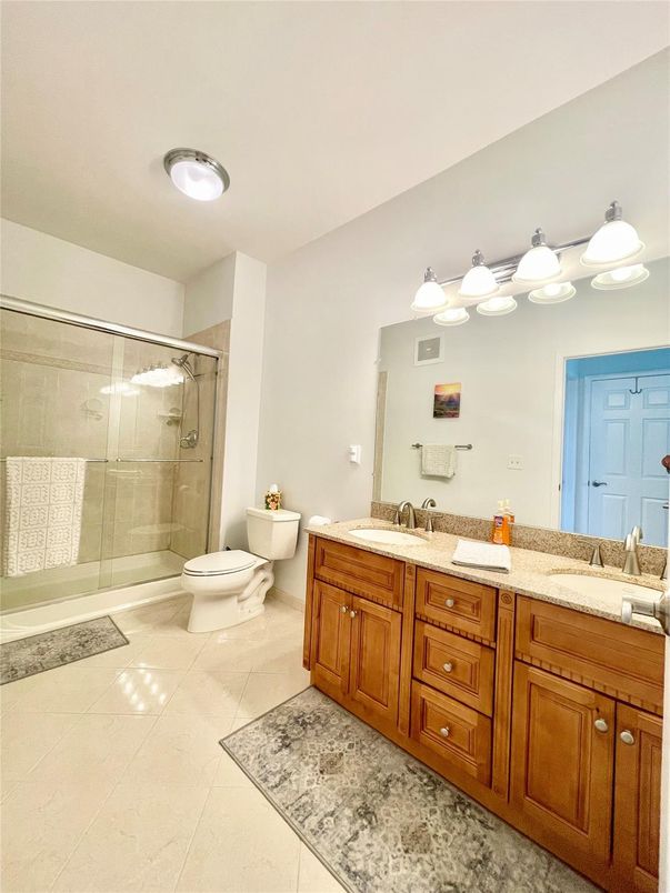 Bathroom, Dual Sink Vanities, Glass Shower, Interior