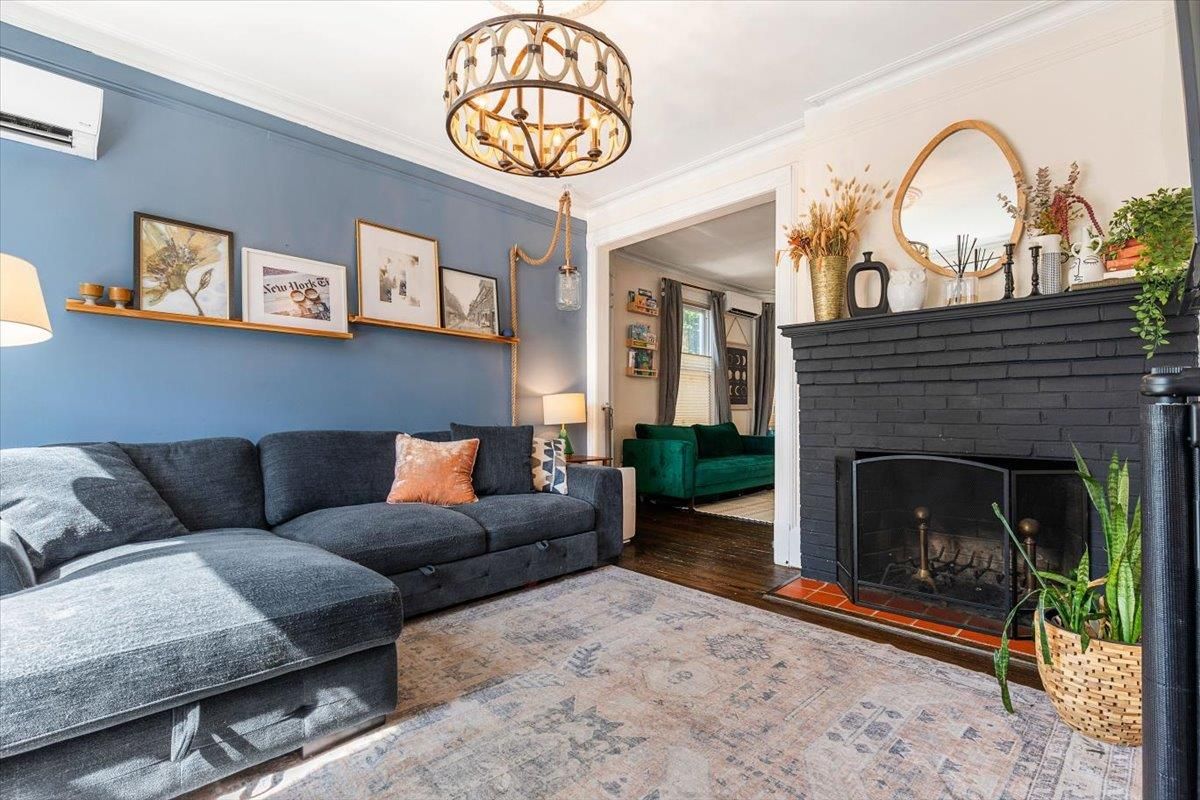 Chandelier, Fireplace, Interior, Living room, Wood Texture Flooring