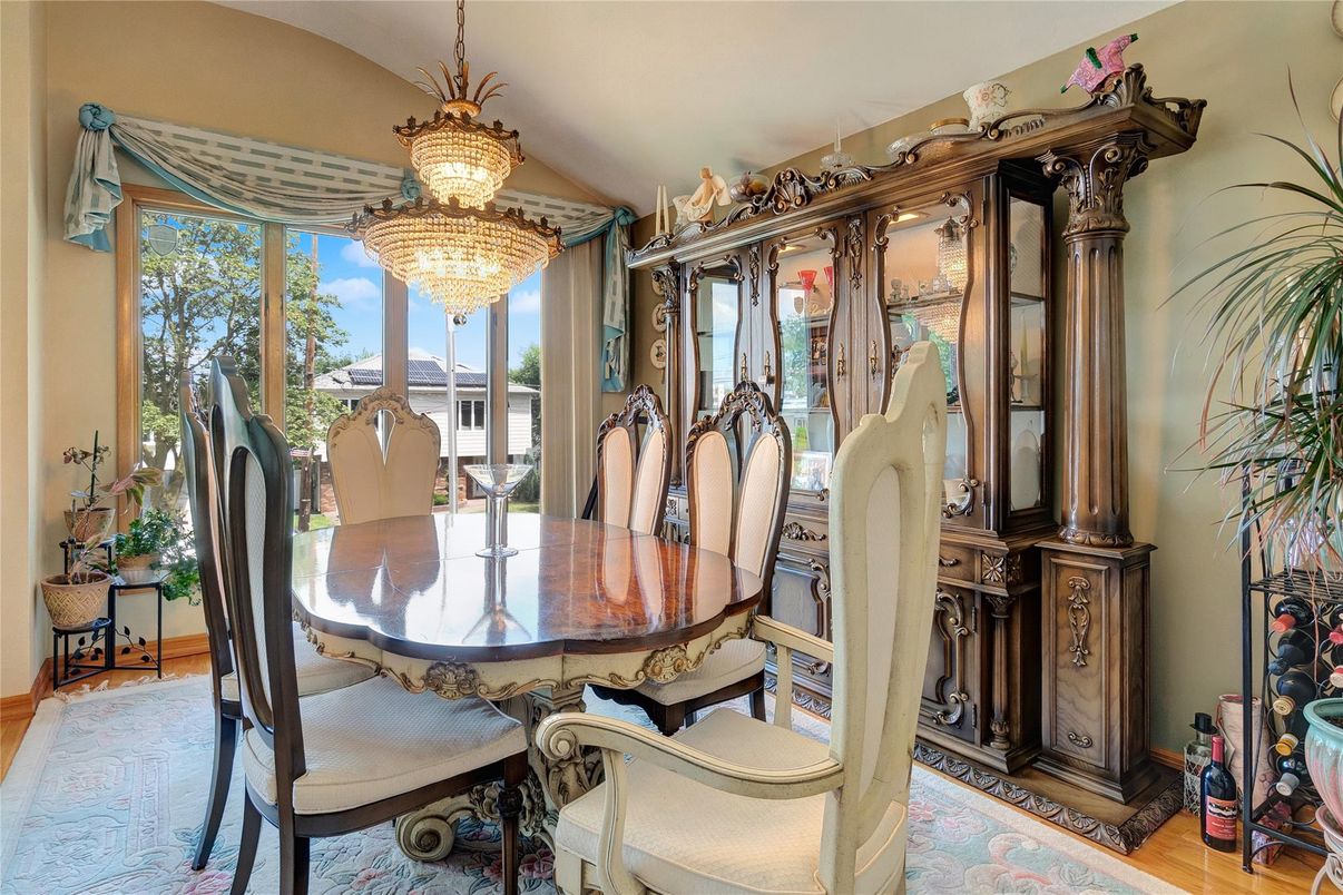 Chandelier, Dining room, Interior, Wood Texture Flooring