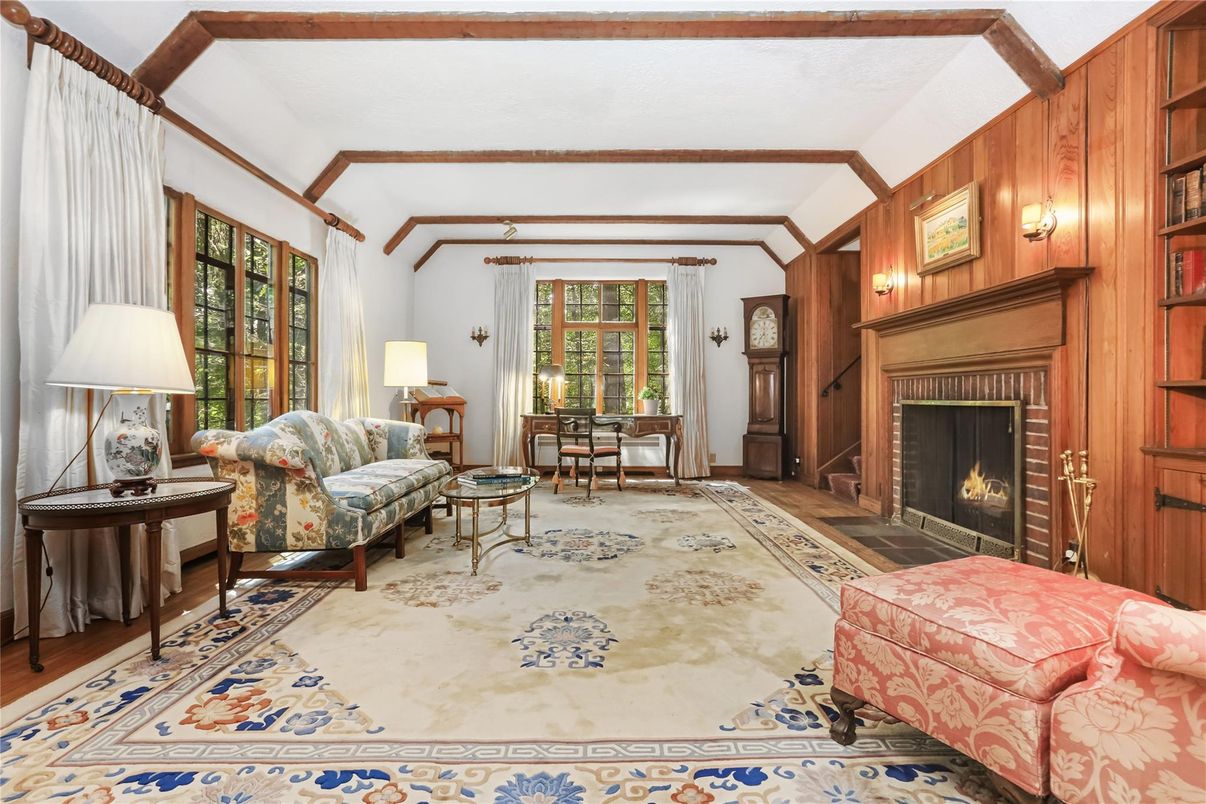 Fireplace, Interior, Wood Texture Flooring, Wooden Walls