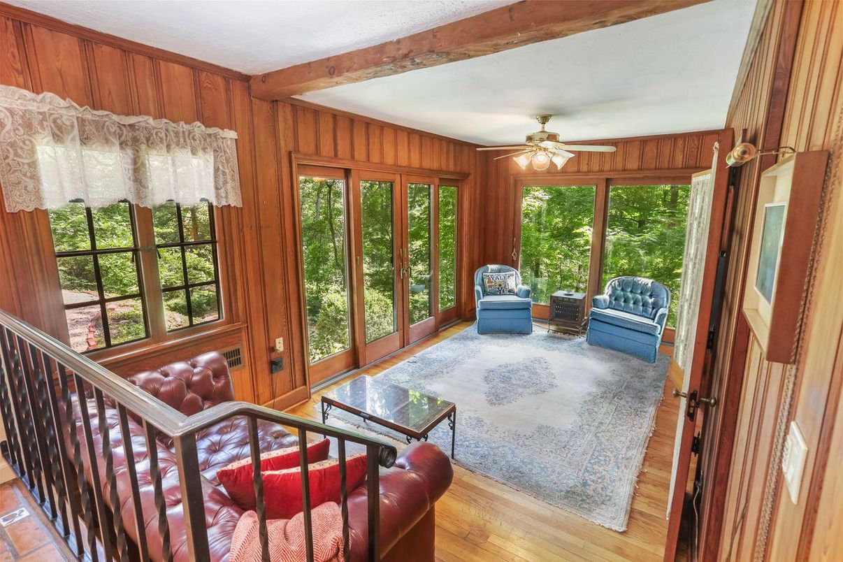 Interior, Sun Room, Wooden Beams, Wood Texture Flooring, Wooden Walls