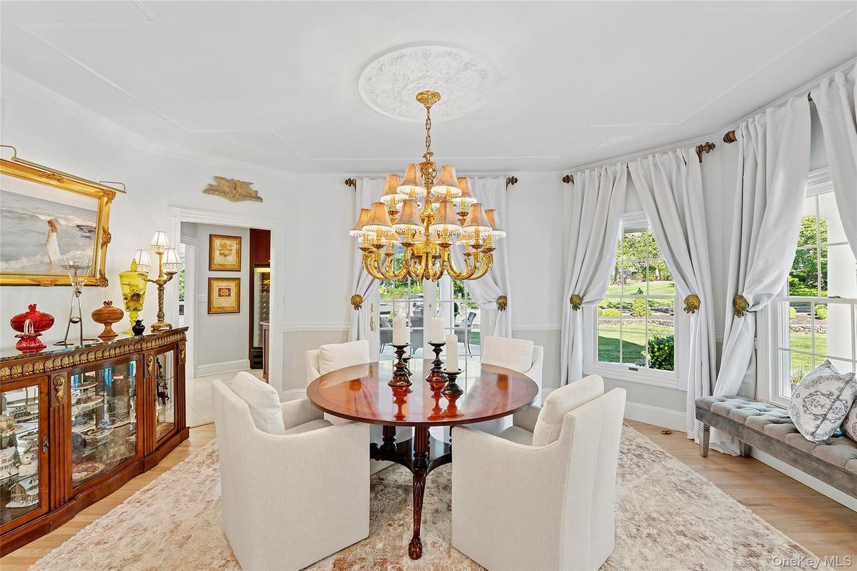 Chandelier, Dining room, Interior, Wood Texture Flooring