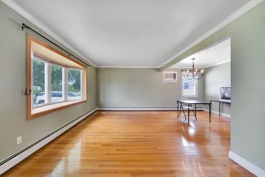 Chandelier, Empty room, Interior, Wood Texture Flooring