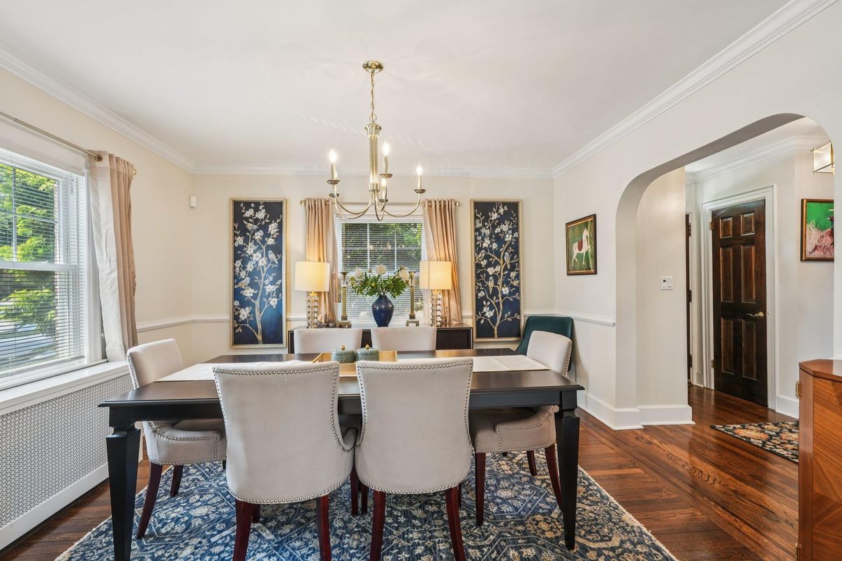 Chandelier, Dining room, Interior, Wood Texture Flooring