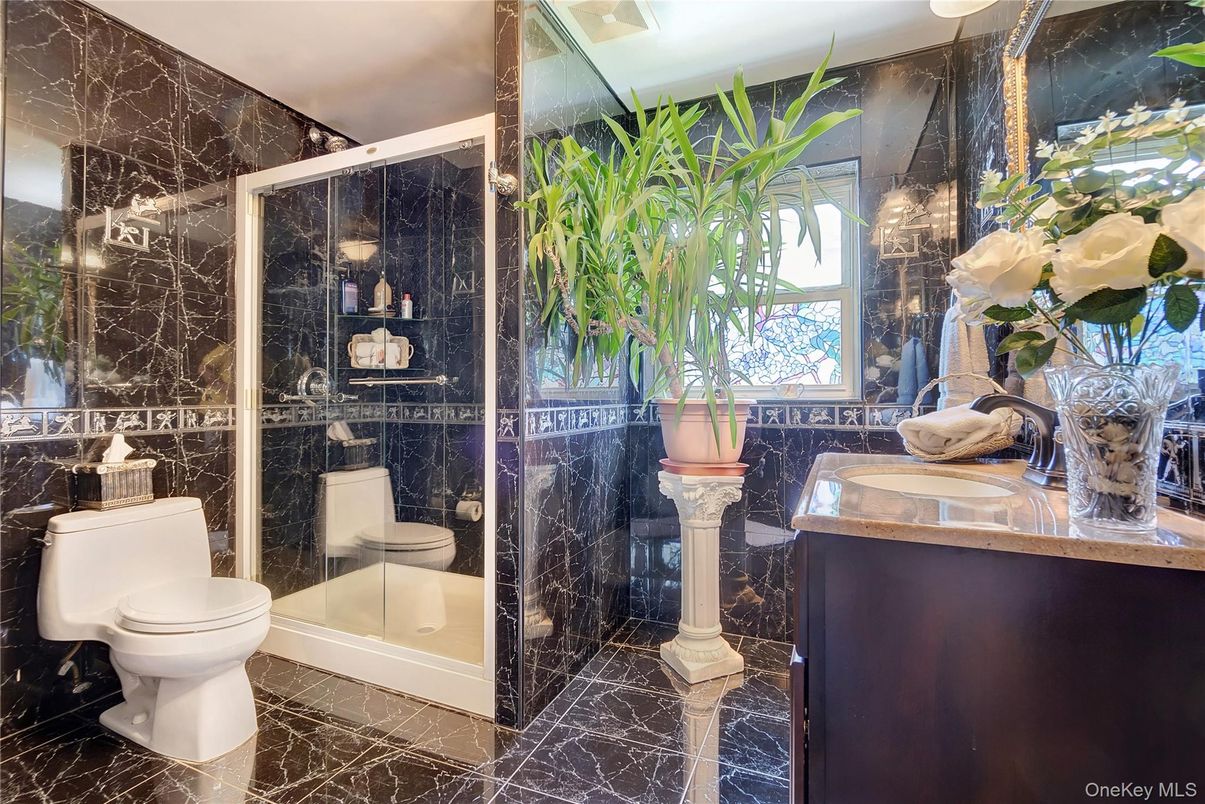 Bathroom, Glass Shower, Interior, Marble, Marble Walls