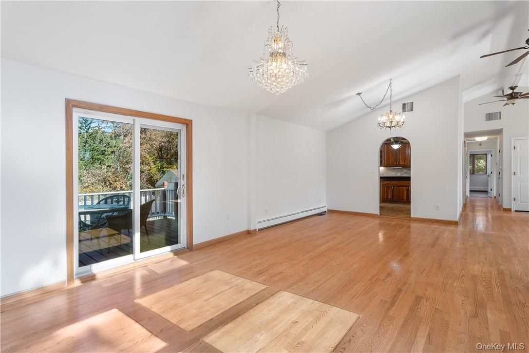 Chandelier, Empty room, Interior, Wood Texture Flooring