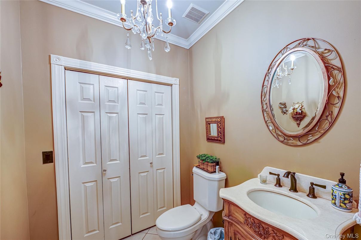 Bathroom, Chandelier, Interior