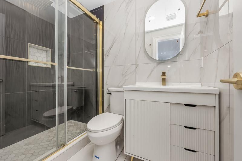 Bathroom, Glass Shower, Interior, Marble Walls