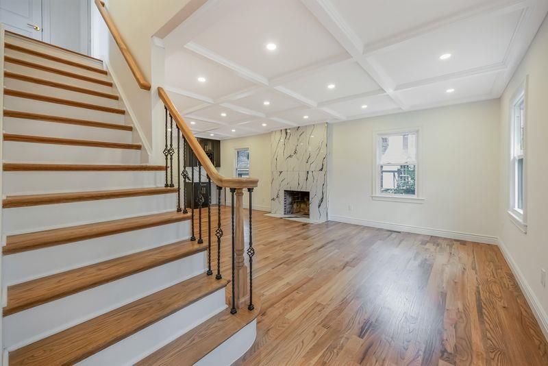 Fireplace, Interior, Recessed Lighting, Wood Texture Flooring