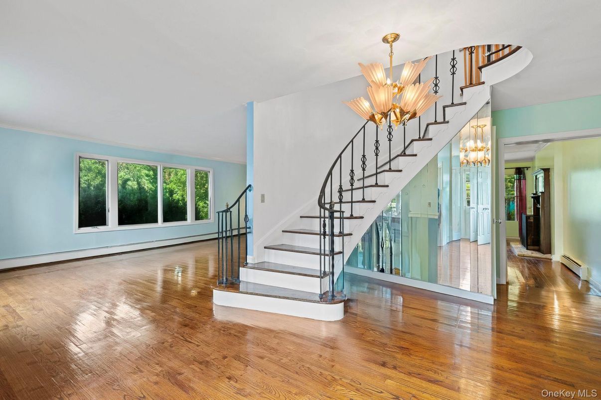 Chandelier, Interior, Wood Texture Flooring