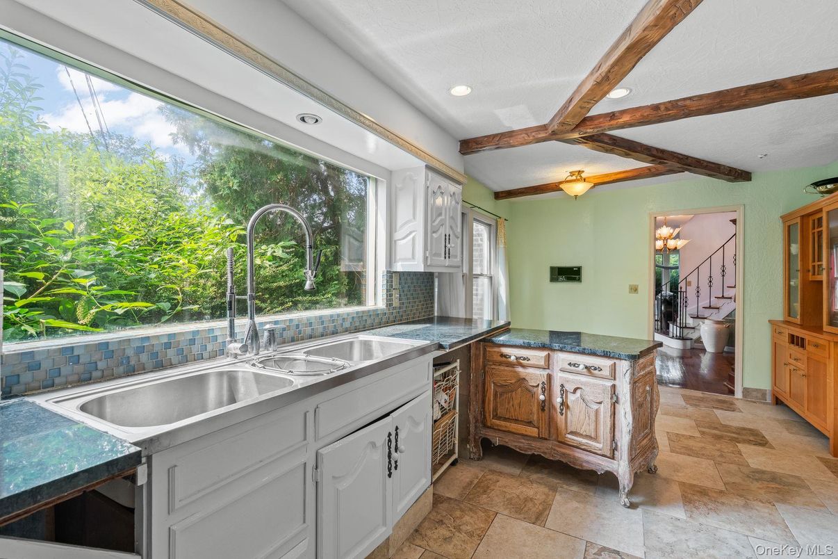 Interior, Kitchen, Recessed Lighting, Wooden Beams