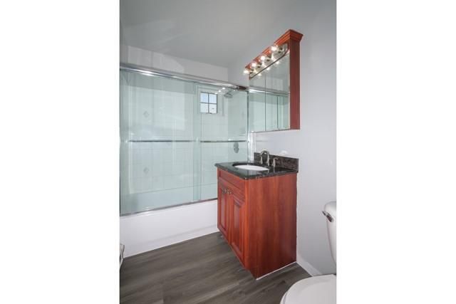 Bathroom, Glass Shower, Interior, Wood Texture Flooring