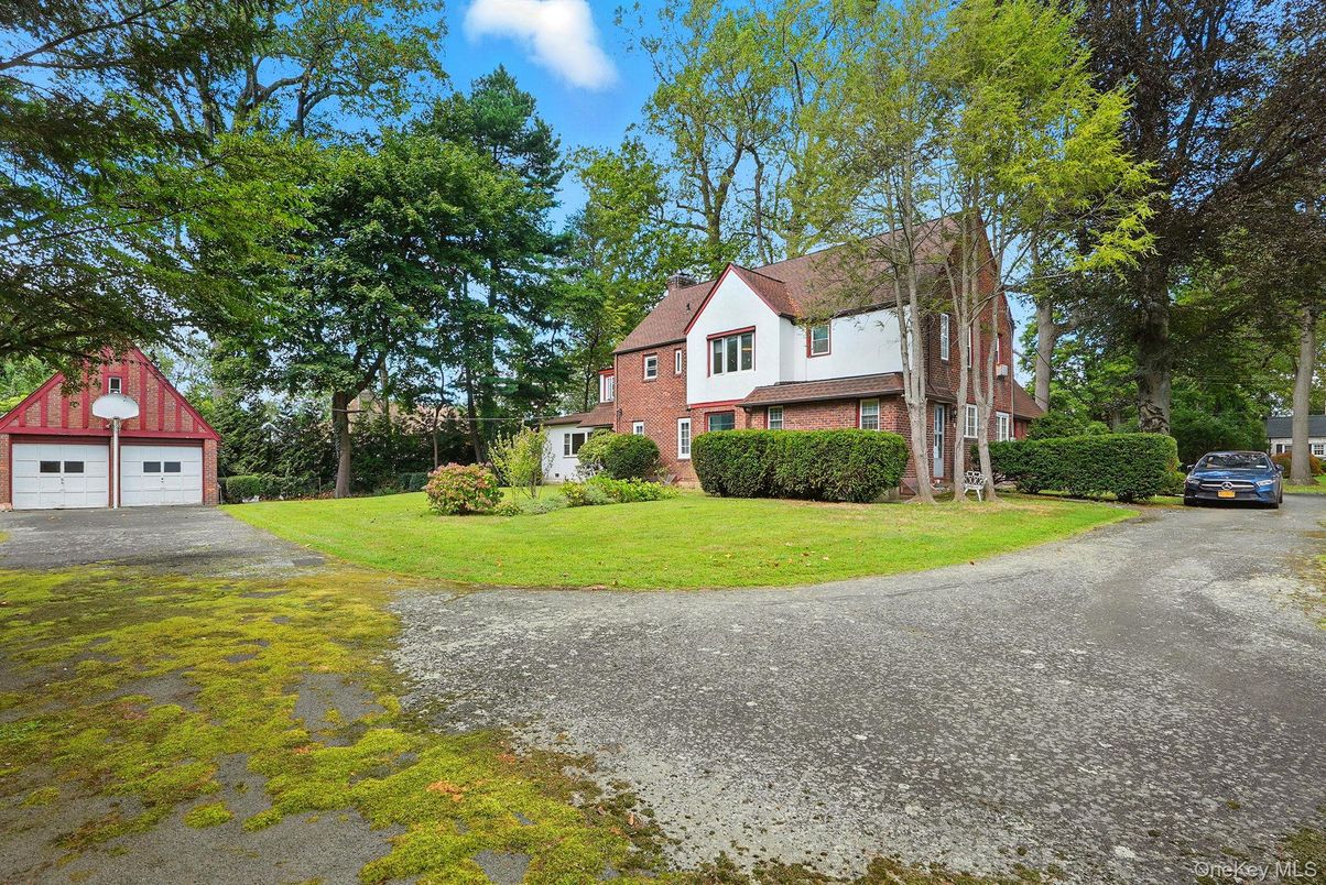 Backyard, Detached Garage, Exterior, Facade, Brick Facade, Tudor Revival