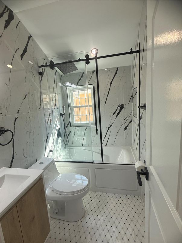 Bathroom, Glass Shower, Interior, Marble Walls