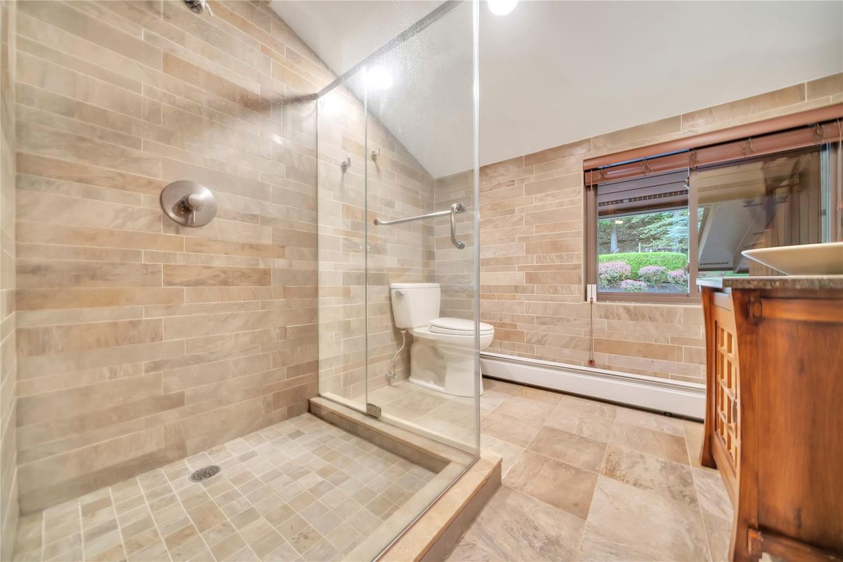 Bathroom, Glass Shower, Interior, Stone Walls