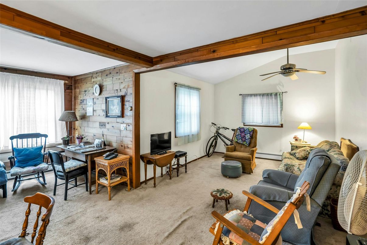 Interior, Living room, Stone Walls, Wooden Beams
