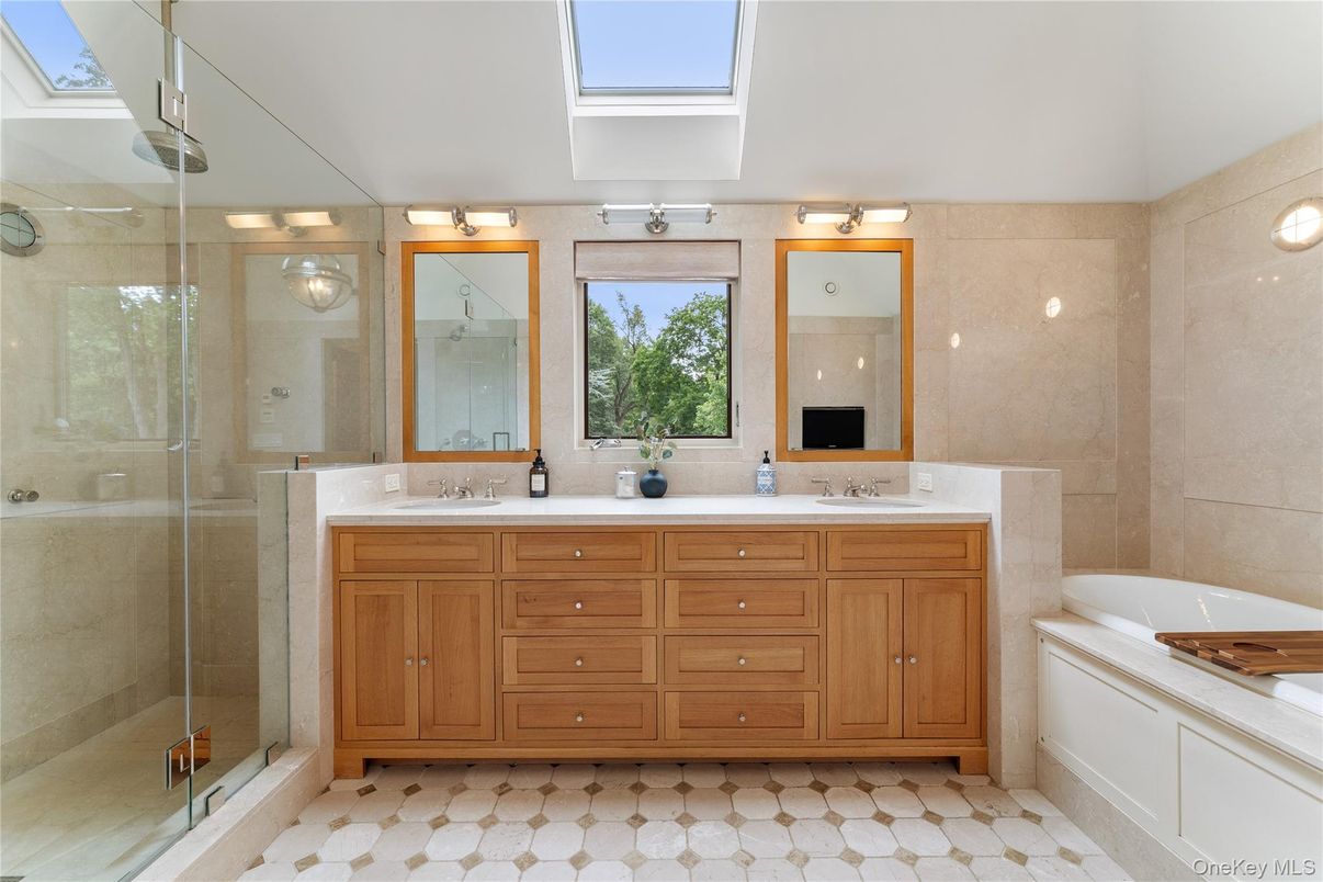 Bathroom, Dual Sink Vanities, Glass Shower, Interior