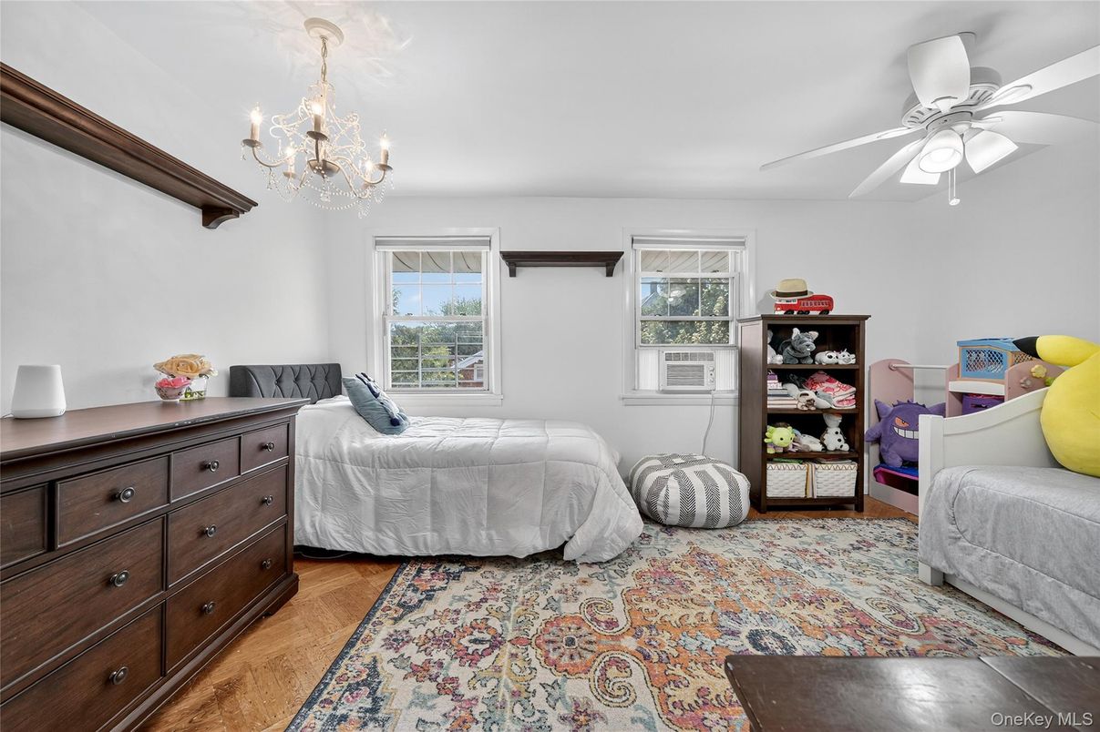 Bedroom, Chandelier, Interior, Wood Texture Flooring