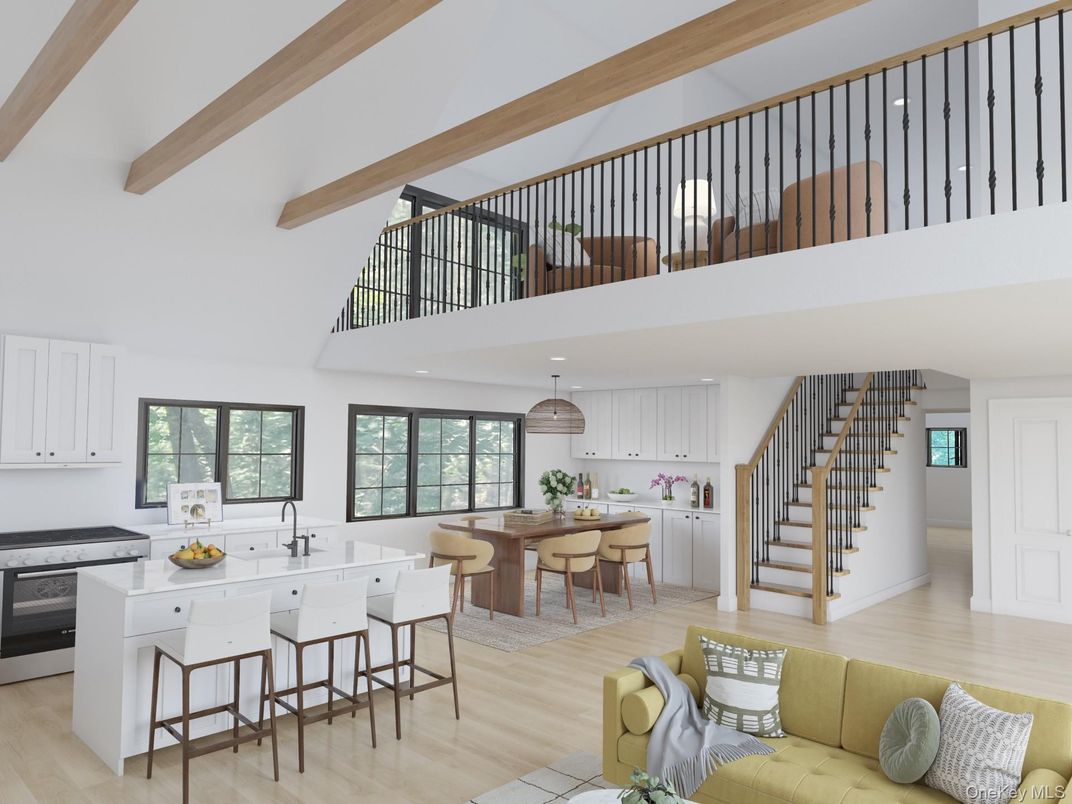 Dining room, Interior, Kitchen, Wooden Beams, Wood Texture Flooring