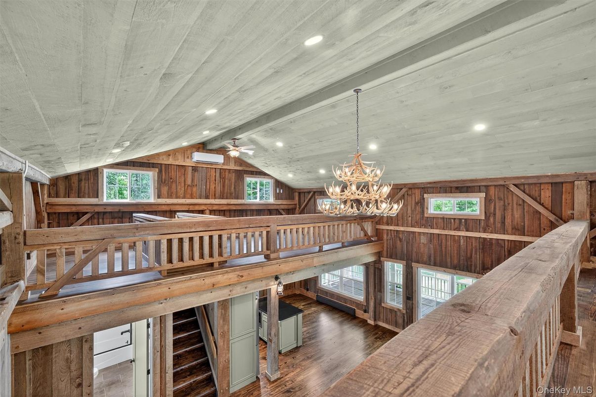 Chandelier, Interior, Recessed Lighting, Wood Texture Flooring, Wooden Walls
