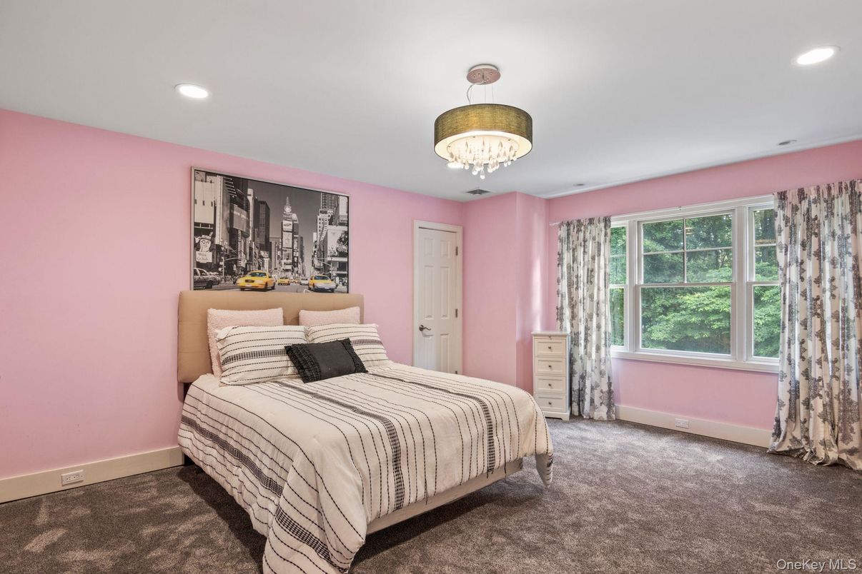Bedroom, Chandelier, Interior, Recessed Lighting