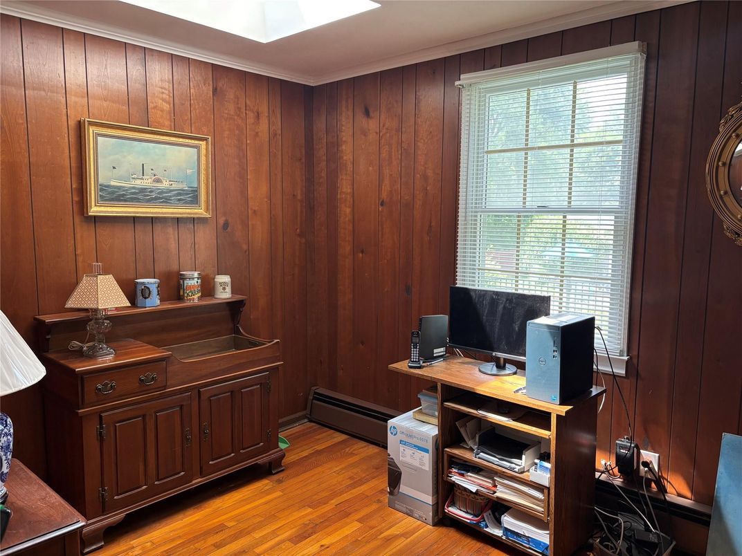 Home Office, Interior, Wood Texture Flooring, Wooden Walls