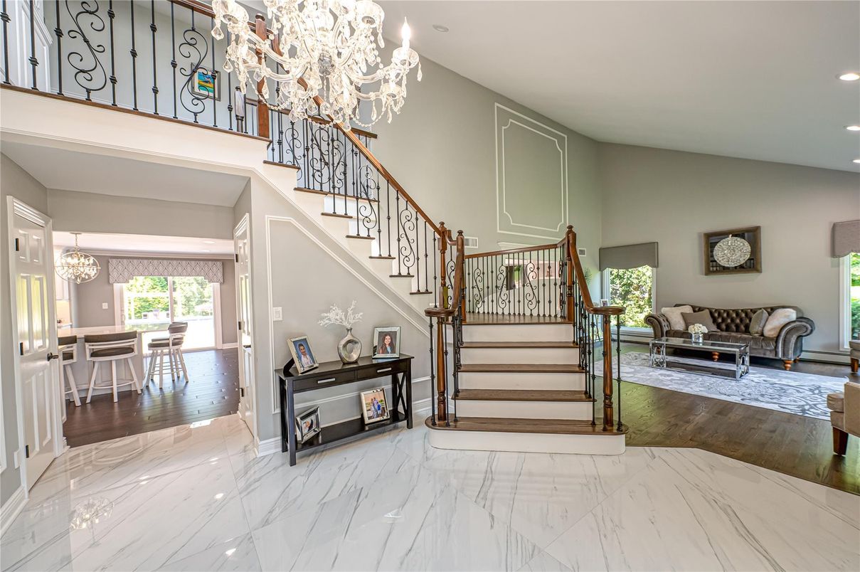 Chandelier, Interior, Marble, Recessed Lighting, Wood Texture Flooring