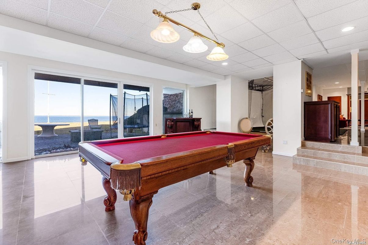 Billiard Table, Game Room, Interior, Recessed Lighting, Water