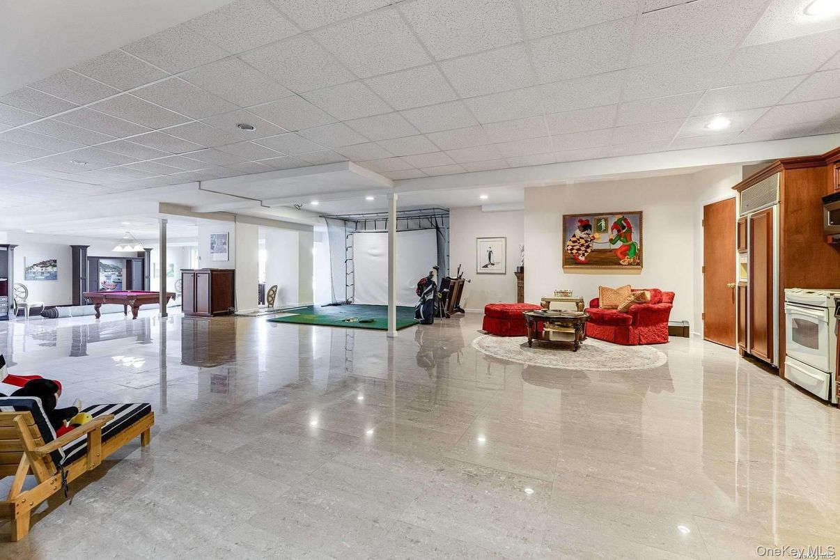 Billiard Table, Fitness Equipment, Game Room, Interior, Living room, Recessed Lighting