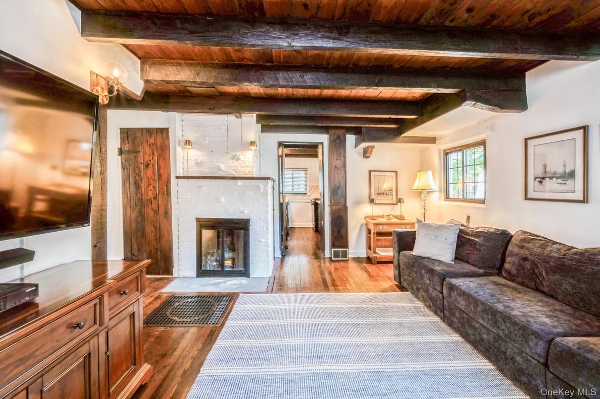 Fireplace, Interior, Living room, Wooden Beams, Wooden Ceilings, Wood Texture Flooring