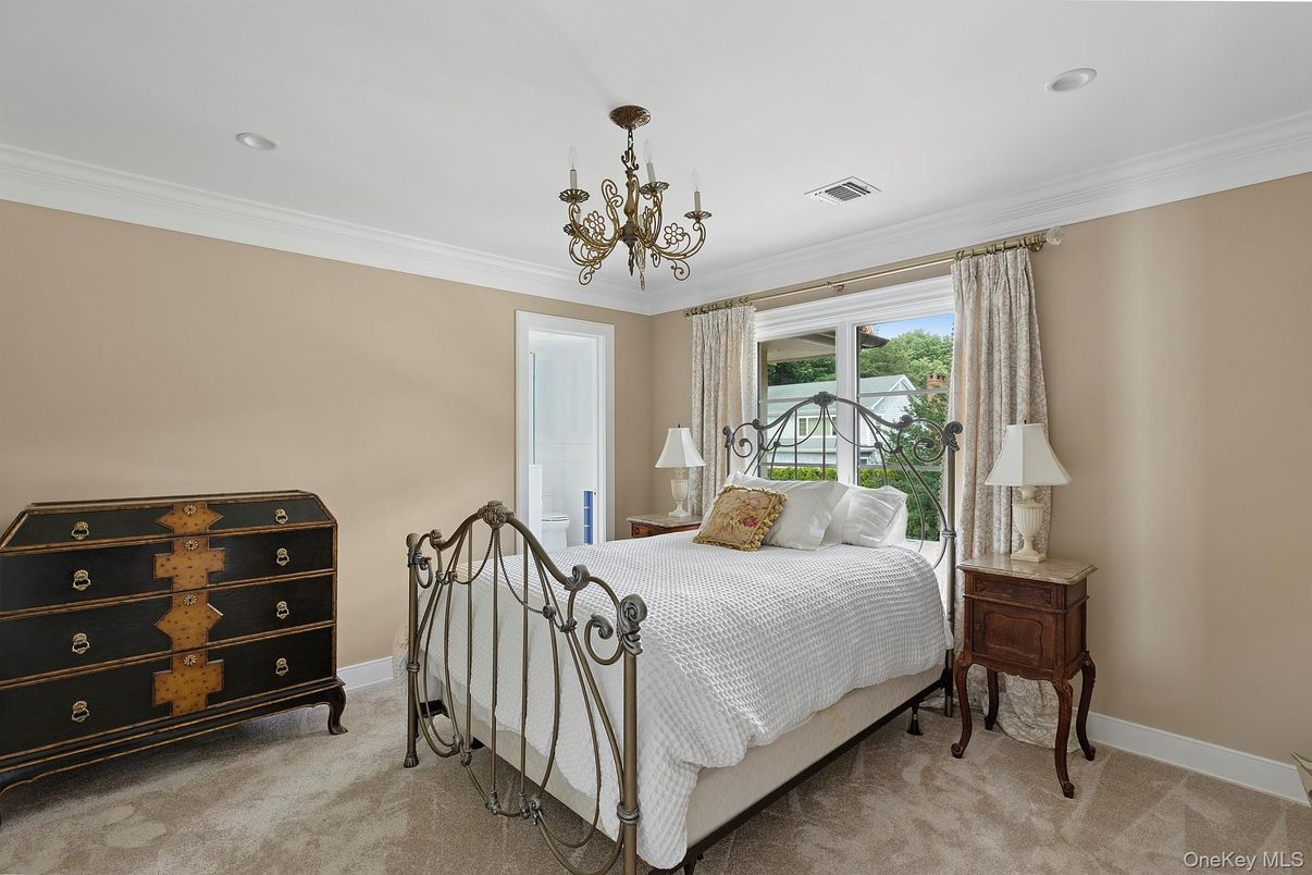 Bedroom, Chandelier, Interior, Recessed Lighting