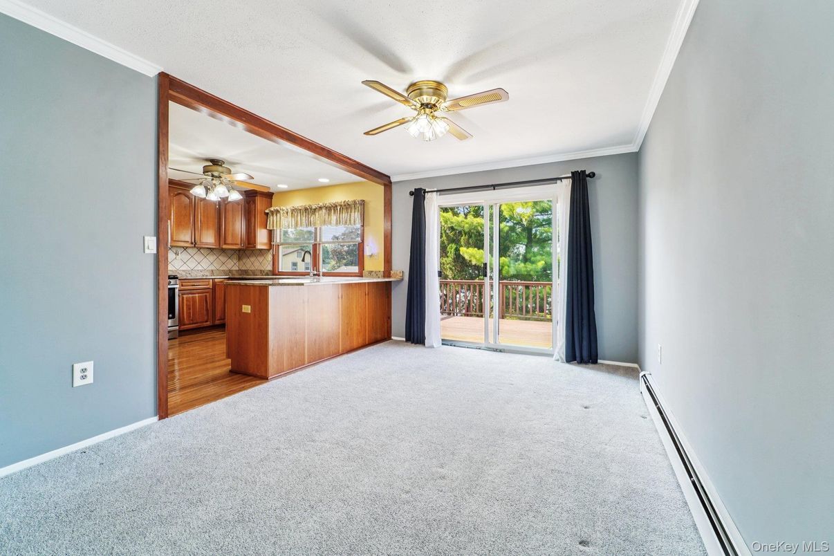Empty room, Interior, Kitchen, Recessed Lighting, Wood Texture Flooring