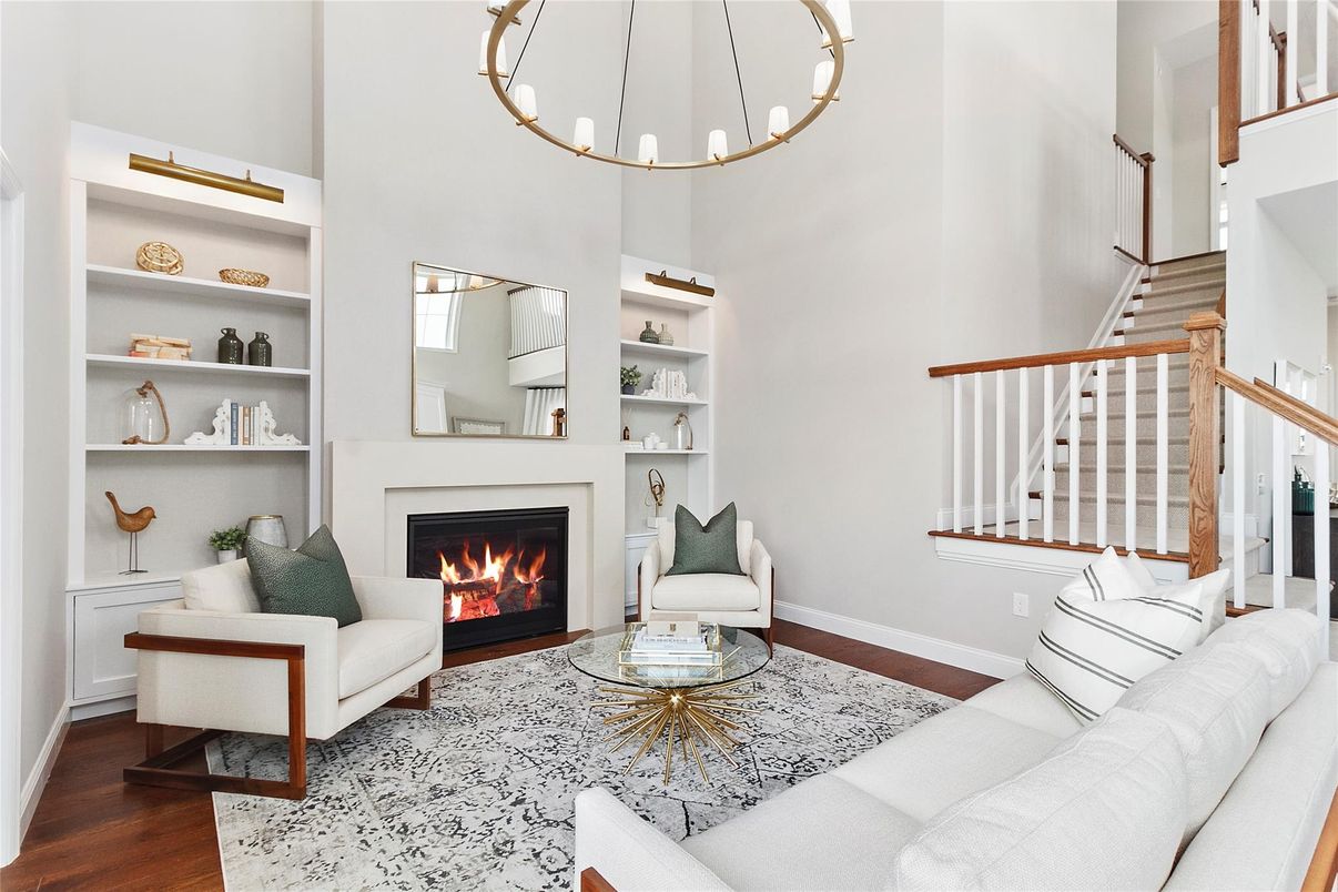 Fireplace, Interior, Living room, Wood Texture Flooring