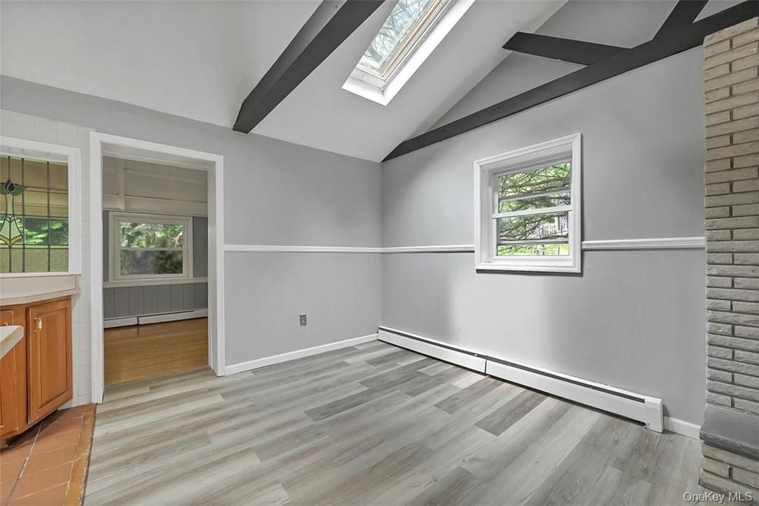 Empty room, Interior, Stone Walls, Wood Texture Flooring