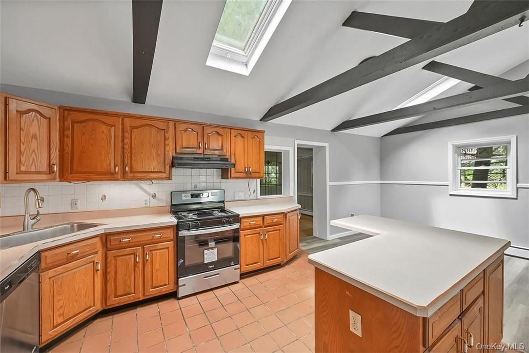 Interior, Kitchen, Stainless Steel Appliances, Wooden Beams