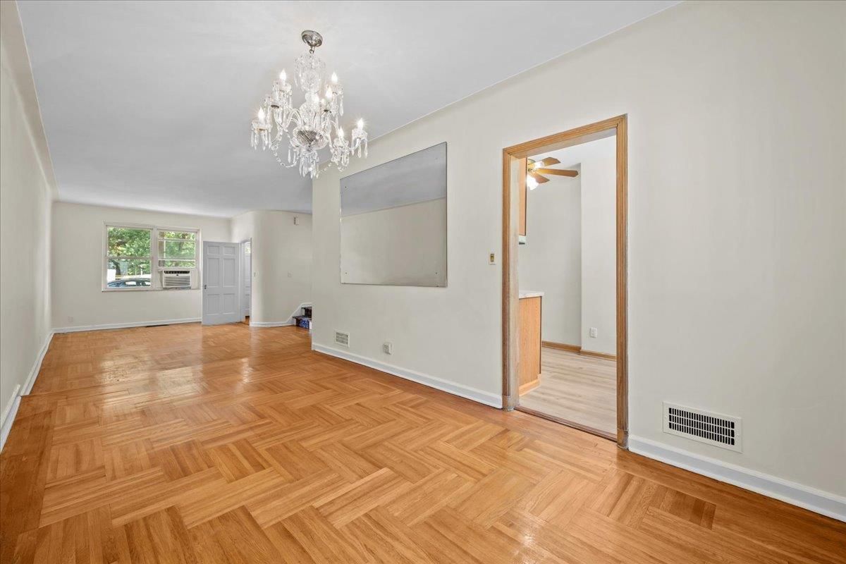 Chandelier, Empty room, Interior, Wood Texture Flooring