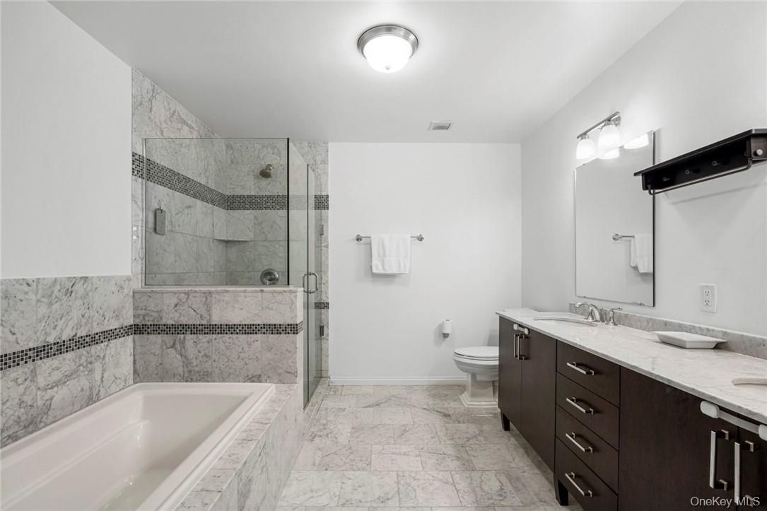 Bathroom, Dual Sink Vanities, Glass Shower, Interior, Marble