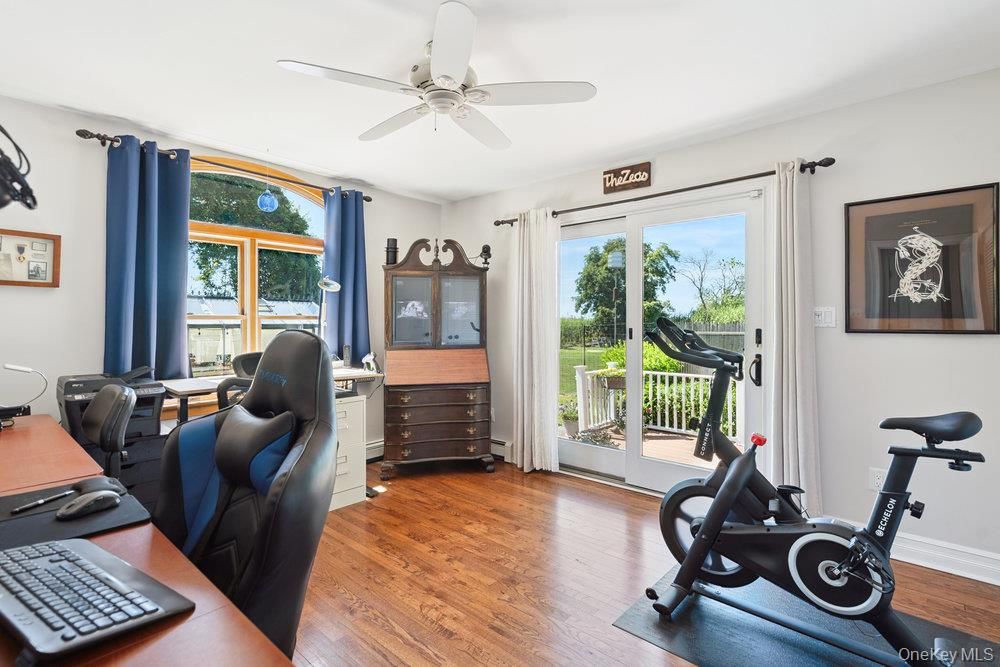 Fitness Equipment, Home Office, Interior, Wood Texture Flooring