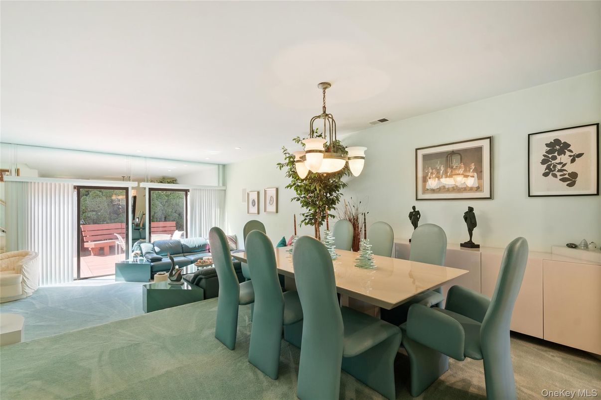 Dining room, Interior, Living room, Pendant Lights, Wood Texture Flooring