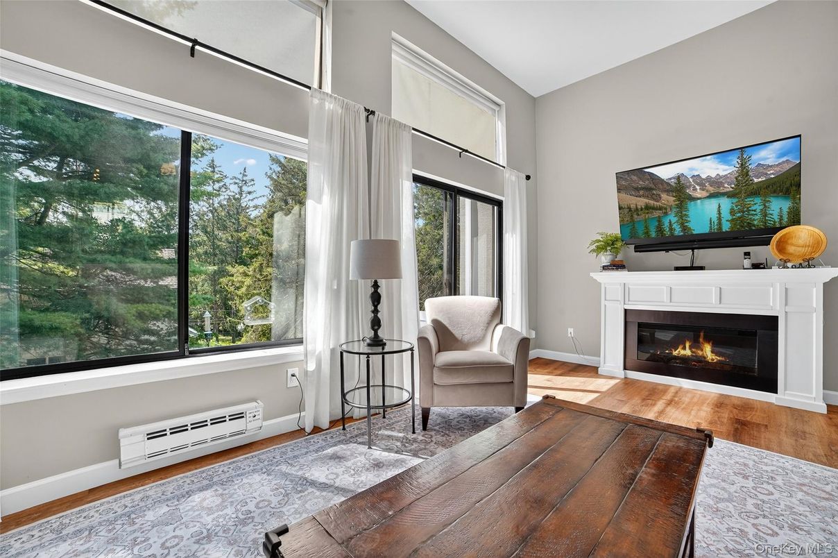 Fireplace, Interior, Wood Texture Flooring