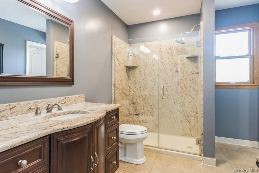 Bathroom, Glass Shower, Interior, Marble Walls, Recessed Lighting